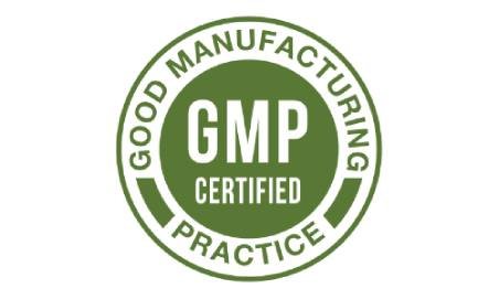 GMP certified manufacturing facility badge