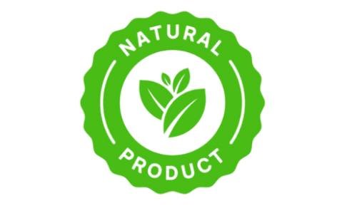 Natural formula badge with plant based ingredients